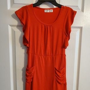 NWOT Super Cute orange-red dress with pockets.